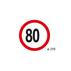 COS.PEL. ใหม่ แผ่นป้ายจำกัดความเร็ว 80 กม./ชม. สำหรับเปลี่ยน - Product Image 1