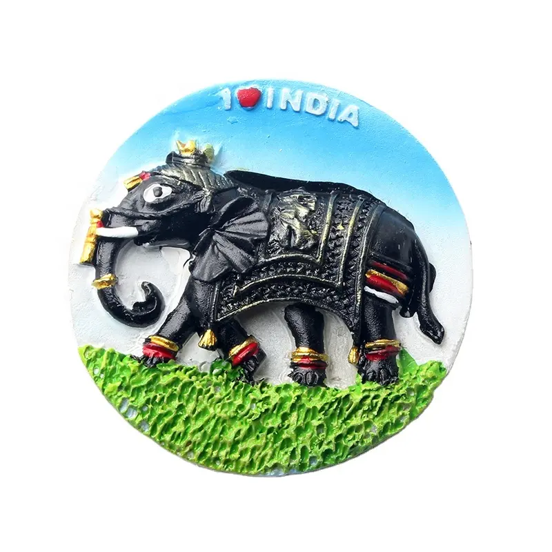 En gros promotionnel j'adore l'inde éléphant cadeau souvenir touristique aimant de réfrigérateur en résine