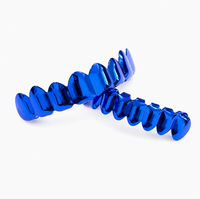 Grillz dentaire en alliage avec cristaux scintillants, style dent de vampire, pour dents supérieures et inférieures, style Hip Hop, bijoux de corps tendance, vente en gros