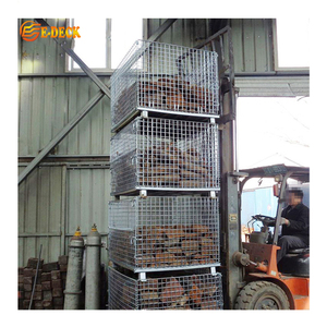 Chất lượng cao ráp hậu cần Giao Thông Vận Tải xe nâng mạ kẽm lưu trữ xếp chồng dây thép giỏ <span class=keywords><strong>Pallet</strong></span> - Product Image 1