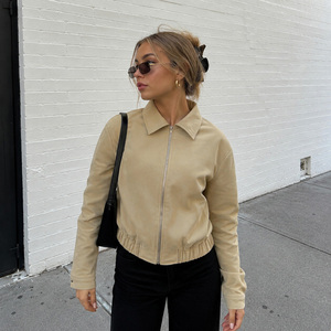Chaqueta de otoño nueva, informal, a la moda, estilo urbano, con cuello de solapa, cierre de cremallera, manga larga, estilo vintage, elegante y versátil para mujer. - Product Image 3