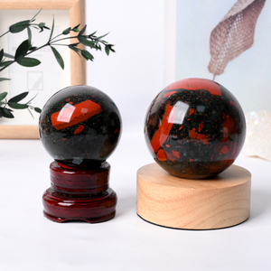 Hot Sale Healing Stones and <b>Crystal</b> <b>Ball</b> Hand Polished African Blood Stone Sphere <b>Crystal</b> Decoration - Product Image 4