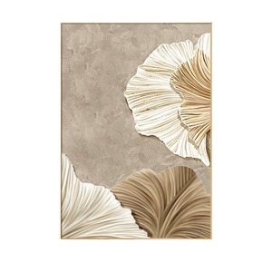 Creamy Abstract Oil Painting Gold <b>Frame</b> Rectangle Modern Minimalist Living Room Sofa Background <b>Wall</b> Art - Product Image 5