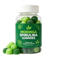Gummies aux fruits et légumes sans sucre OEM avec saveurs naturelles MORINGA SPIRULINA GUMMIES Complément alimentaire en gummies à base de feuilles de Moringa 3g*60
