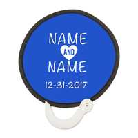 Plage logo personnalisé rond pliable ventilateur pliable en polyester à disque volant avec poignée