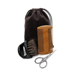 Kit de Cuidado de <span class=keywords><strong>Barba</strong></span> para <span class=keywords><strong>Hombre</strong></span> con Peine de Madera, Cepillo de Cerdas de Jabalí y Tijeras, Set de Viaje Portátil para Peinar <span class=keywords><strong>la</strong></span> <span class=keywords><strong>Barba</strong></span> - Product Image 3