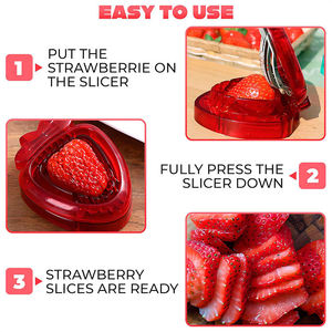 Coupe-<span class=keywords><strong>Fraise</strong></span> Manuel en Acier Inoxydable - Outil de Découpe pour Desserts, Gâteaux, Pâtisseries et Décoration de Pain Fait Maison - Product Image 2