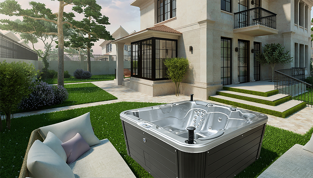 European Outside Whirlpool Spa Tub Outdoor Freestanding Hot Tub Spa With 3 Seats And 2 Loungers