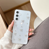 Coque pour Samsung Galaxy S26 Ultra pour filles, motif cœur, compatible Samsung S25 S24 S23, coque de téléphone transparente en TPU souple, électroplaquée, coque 3D en époxy
