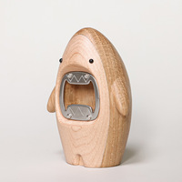 Ouvre-bouteille de bière requin en bois massif personnalité créative tournevis mignon décoration de table dessin animé ouvre-bouteille décoration