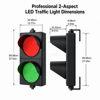 Feu de signalisation LED rouge-vert 12W à haute luminosité avec coque PC, étanche IP65, pour le contrôle du trafic des véhicules aux intersections urbaines