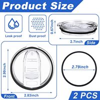Couvercles de rechange de 20 oz pour gobelets, couvercles en plastique résistant aux éclaboussures, couvercles de gobelets, couvercles anti-déversement, gobelets à bouche en pouces