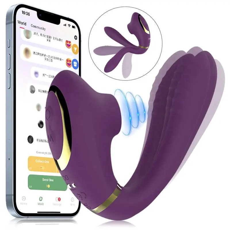 Giyilebilir klitoral emme vibratör APP kontrol çift titreşimli yetişkin seks oyuncakları kadınlar için vajina meme vakum Clit stimülatörü