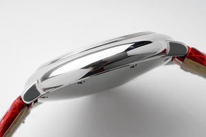 Montre mécanique automatique élégante et tendance avec un bracelet en cuir rouge à motif crocodile brillant et un cadran rouge brossé - Product Image 5