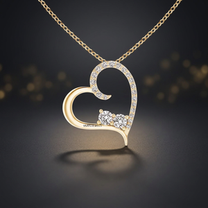 Colgante de Corazón con Diamantes de Corte Brillante, Chapado en Rodio, Oro Amarillo, para Mujer, Uso Diario Romántico, Regalo para Fiesta, Oro de 10K, 14K, 18K, Plata 925 - Product Image 1