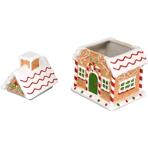 Boîte de rangement en céramique pour <span class=keywords><strong>pain</strong></span> <span class=keywords><strong>d</strong></span>'<span class=keywords><strong>épices</strong></span> de noël, pot de bonbons pour biscuits en grès, 28oz - Product Image 2