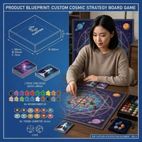 Jeu de société stratégique cosmique personnalisé pour 2 joueurs, ensemble de table pliable Mandala, jeux de cartes Galaxie, portable, écologique, thème spatial carré