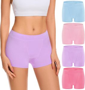 Culottes côtelées pour femmes, taille mi-haute, sans couture, respirantes, avec ceinture extensible, pour usage quotidien et menstruel - Product Image 1