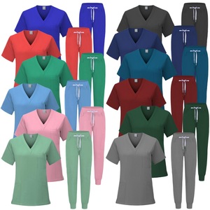 Women Scrub Set Short Sleeve Knitted Moisture Wicking Hospital Uniforms For Medical Professionals - Product Image 1