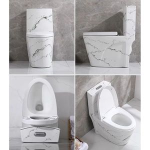 Inodoro de Cerámica con Acabado Mármol para Baño, Montado en el Suelo, con Válvula de Descarga WDI - Product Image 2