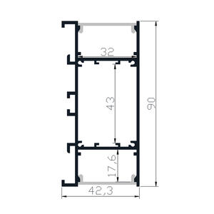 Profil de lumière LED Offre Spéciale haut et bas avec profil de LED linéaire à deux bandes LED pour l'éclairage intérieur sur la décoration murale 42.3*90mm - Product Image 4