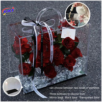 Boîte à fleurs portable en acrylique transparent pour petite amie, boîte de rangement pour fleurs, boîte cadeau, cadeaux, décoration de la maison, fournitures de décoration de mariage