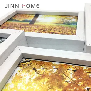 إطار صور Jinn Home الذكري من الخشب الأبيض مقاس 4X6 بوصة مكون من 5 قطع مجموعة صور كولاج لتزيين الجدران