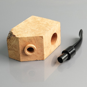Briar Root Burl Pipe Bent Type Solid Wood Smoking Pipe Blank DIY Craft Kit Italian Material - Product Image 2