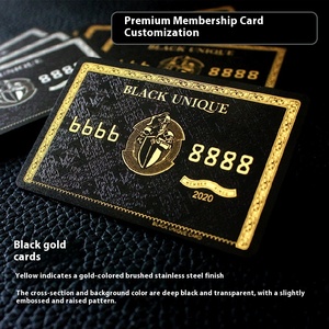 Tùy Chỉnh Cao Cấp Màu Đen Vàng VIP Thành Viên Thẻ Dập Nổi Matte Kim Loại Cao Cấp Thiết Kế Chip Tiên Tiến Sản Xuất Cho Quà Tặng Sử Dụng - Product Image 3