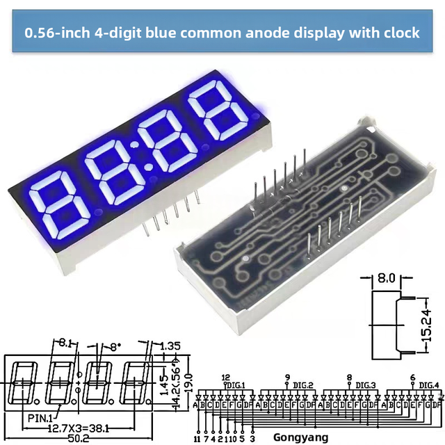 Gena HTN Simple White Large Number Display Ultra High Definition TN LCD Clear Transparent Excavator Display Module -20~+70