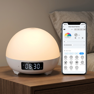 Machine à bruit blanc intelligente avec Wi-Fi et lumière RVB pour un sommeil réparateur |   Minuteur à 34 sons apaisants et verrouillage enfant pour bébés et adultes - Product Image 1