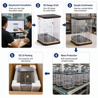 Vente en gros d'usine, personnalisé, écologique, pour présentoir de bureau en plexiglas, capacité de 150 cigares, humidor en acrylique