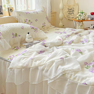 Neue coole vierteilige Bettwäsche Set Fresh Lace Floral Korean <span class=keywords><strong>Bed</strong></span> Röcke Bezüge - Product Image 3