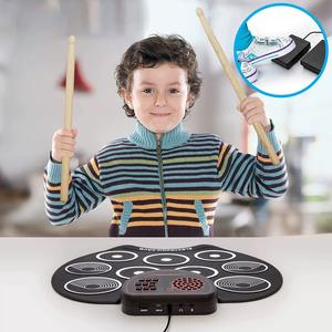 Kit de Batería Electrónica Enrollable, 9 Pads de Silicona, Alimentación USB/Batería, Baquetas, Pedales, para Niños, Koowind KW149B - Product Image 2