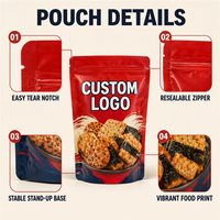 Sachet Doypack personnalisé refermable avec fermeture éclair pour craquelins de riz, emballage de snacks Senbei avec encoche de déchirement facile