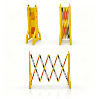 Barrière de sécurité routière rétractable en plastique extensible et portable, avec réflecteurs haute intensité, pliable, pour isolation temporaire