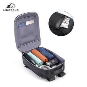 Kingsons Business <b>Backpack</b> 20-35L Laptop Compartment Unisex Travel Bag Solid Color Shoulder <b>Straps</b> - Product Image 3