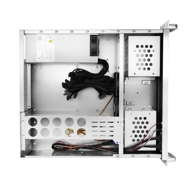 2U Rack-Mounted Server Chassis ATX 6-Bay 4x3.5+2x2.5 Drive GPU 295mm Ready Triple PSU Redundant 3x80mm Fan Storage Fan Stock
