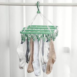 Folding Hanging Clothes <strong>Hanger</strong> with 32 <strong>Clips</strong>, Multifunctional Windproof Socks <strong>Clip</strong>, Drying Clothes <strong>Hanger</strong> for Household Use - Product Image 5