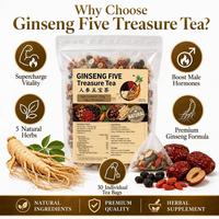 Sachets de thé aux cinq trésors au ginseng, marque privée OEM, 150g, thé aux herbes naturelles, thé vitalité masculine, vente directe usine
