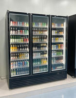 Réfrigérateur commercial vertical à 3 portes vitrées pour boissons, refroidisseur de bouteilles, pour supermarché, bar, restaurant, magasin
