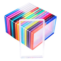 Protection pour cartes gradées PSA : Étui antichoc en TPU dégradé à paillettes multicolores avec dos transparent en PC anti-jaunissement