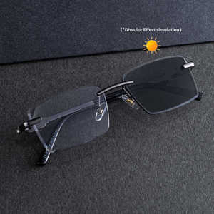 Nouvelles <span class=keywords><strong>lunettes</strong></span> <span class=keywords><strong>de</strong></span> <span class=keywords><strong>soleil</strong></span> rétro pour hommes Xcy, style européen et américain, sans monture, <span class=keywords><strong>photochromiques</strong></span>, UV400, avec bordure en diamant - Product Image 1