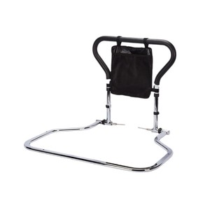 Folding <b>Bedside</b> Handrail Support High Carbon Steel With <b>Storage</b> Pouch For Elderly And Pregnant Women Assistance - Product Image 2