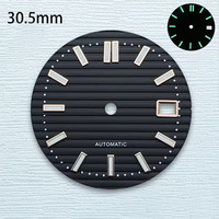 Cadran modifié 30.5mm plastique lumineux vert pour visage Nautilus pour mouvement de montre NH35/36