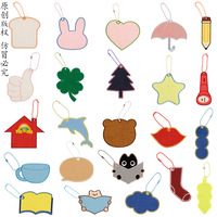 Vente chaude personnalisé bricolage étiquette de bagage étiquette porte-clés sac chaîne accessoires blanc broderie Patch