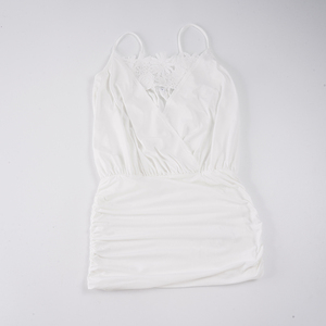 Vestido de tirantes con cuello en V y diseño de capas, estilo europeo-americano, de cintura alta, ajustado, sexy y elegante, tipo bodycon, minifalda. - Product Image 6