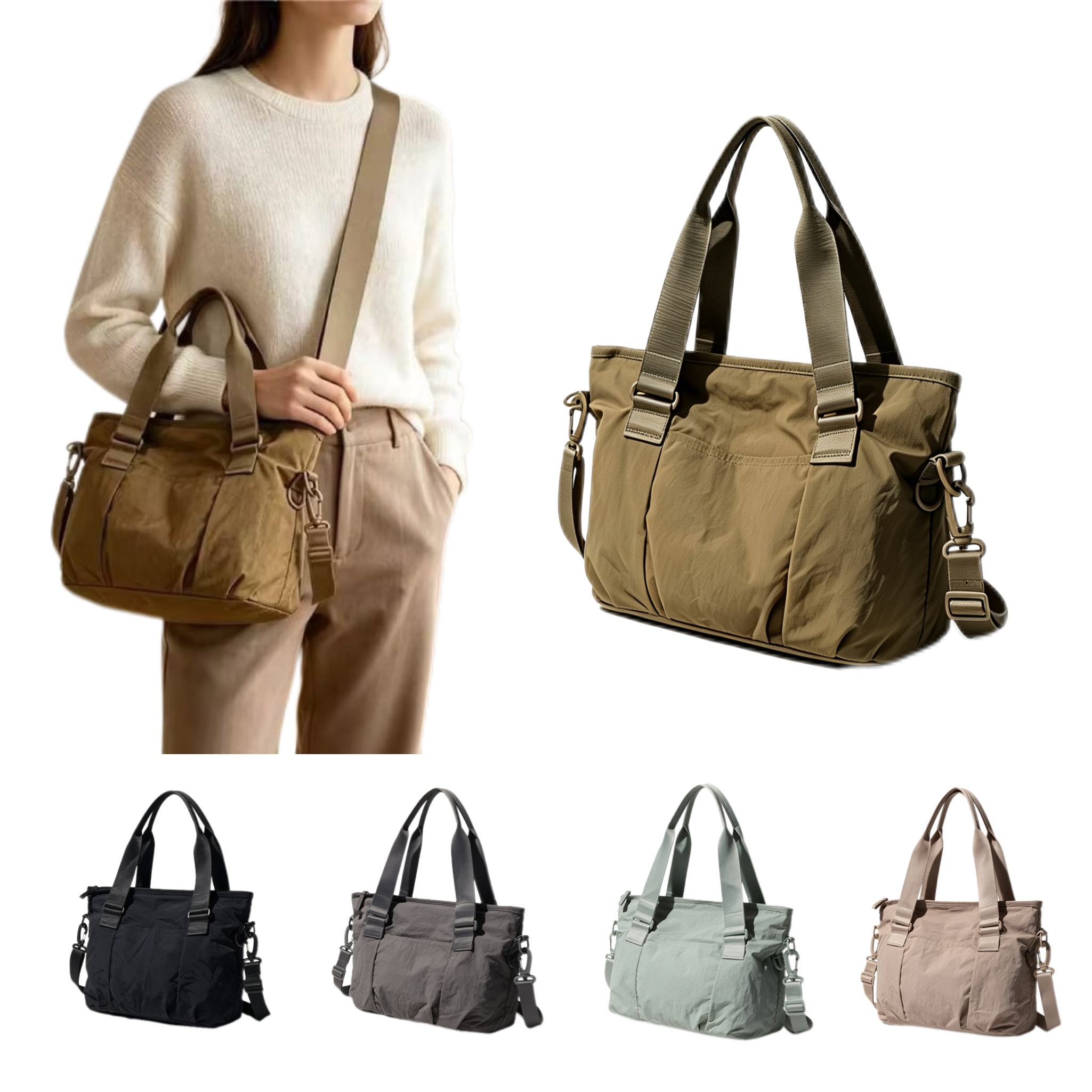 Nylon Handbag Lightweight Yoga Sports Daily Shoulder Bag