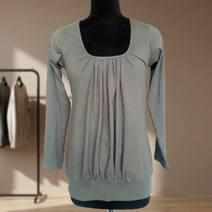Fabulosa Blusa Casual de Playa con Cuello Redondo, Manga Larga, Largo Midi, de Algodón y Spandex Transpirable, Estampado Salvaje Ecológico para un Look Natural - Product Image 2