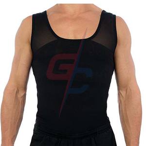 เสื้อรัดหน้าอกของผู้ชายแบบดั้งเดิมสำหรับเสื้อผ้าฟิตเนสออกกำลังกายมีฮู้ดคอเสื้อกล้ามแขนกุดสำหรับวิ่ง gynecomastia-moobs - Product Image 2